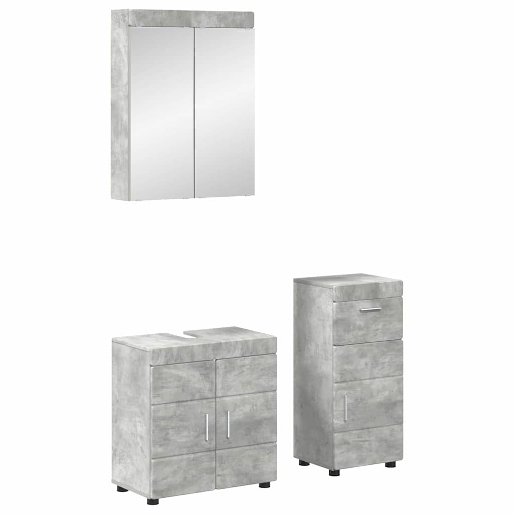 Σετ Επίπλων Μπάνιου TULUM 3 pcs Σκυρόδεμα Γκρι 60 x 34 x 63 εκ - Pakobazaar