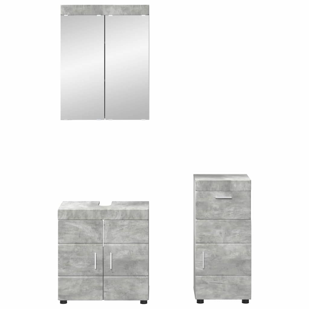 Σετ Επίπλων Μπάνιου TULUM 3 pcs Σκυρόδεμα Γκρι 60 x 34 x 63 εκ - Pakobazaar