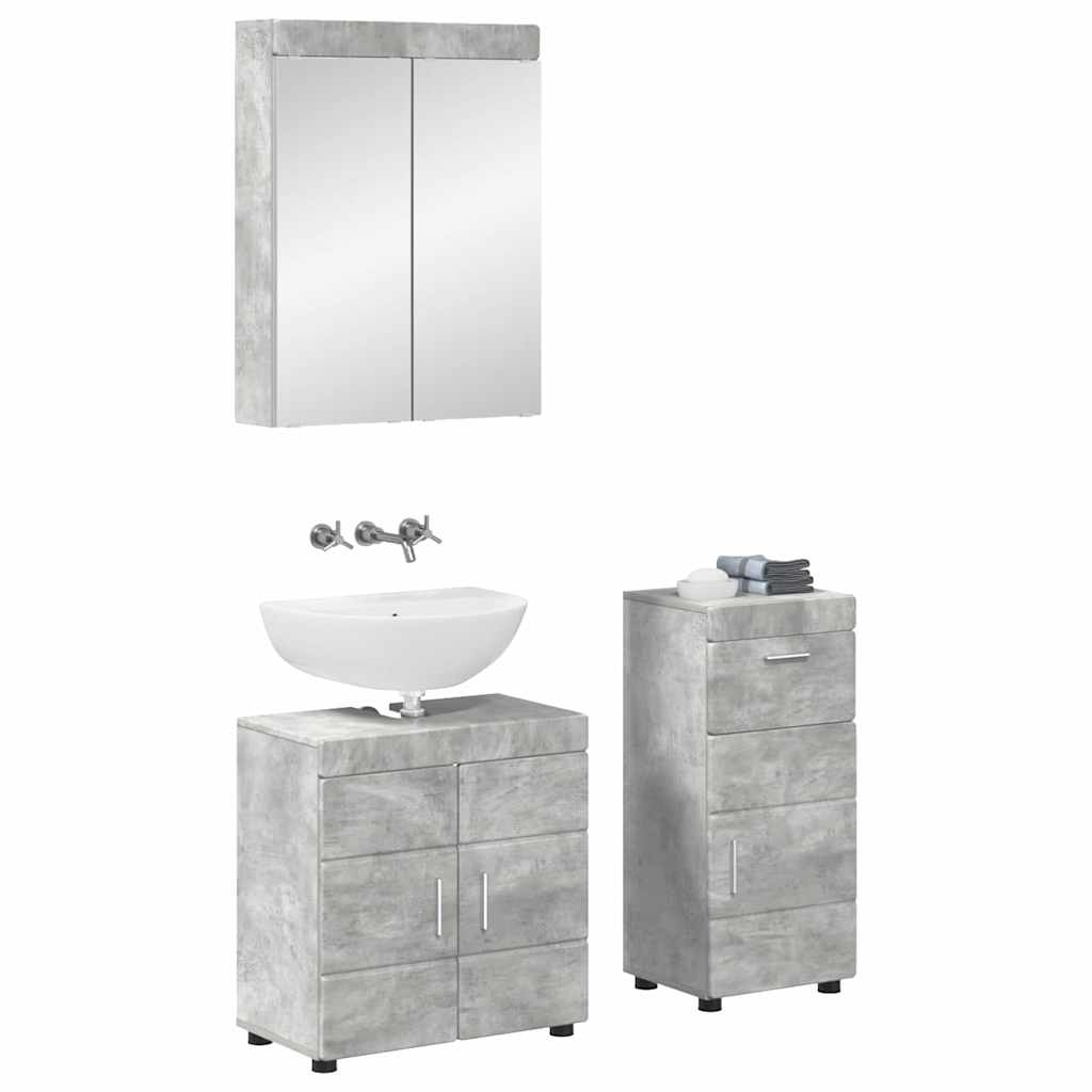 Σετ Επίπλων Μπάνιου TULUM 3 pcs Σκυρόδεμα Γκρι 60 x 34 x 63 εκ - Pakobazaar