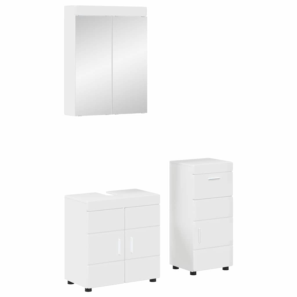 Σετ Επίπλων Μπάνιου TULUM 3 pcs Υψηλής γυαλάδας λευκό