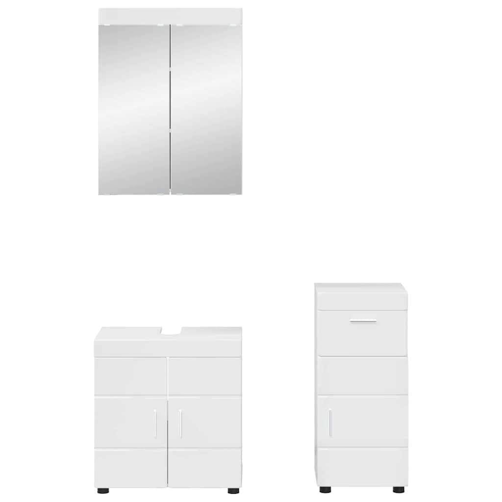 Σετ Επίπλων Μπάνιου TULUM 3 pcs Υψηλής γυαλάδας λευκό