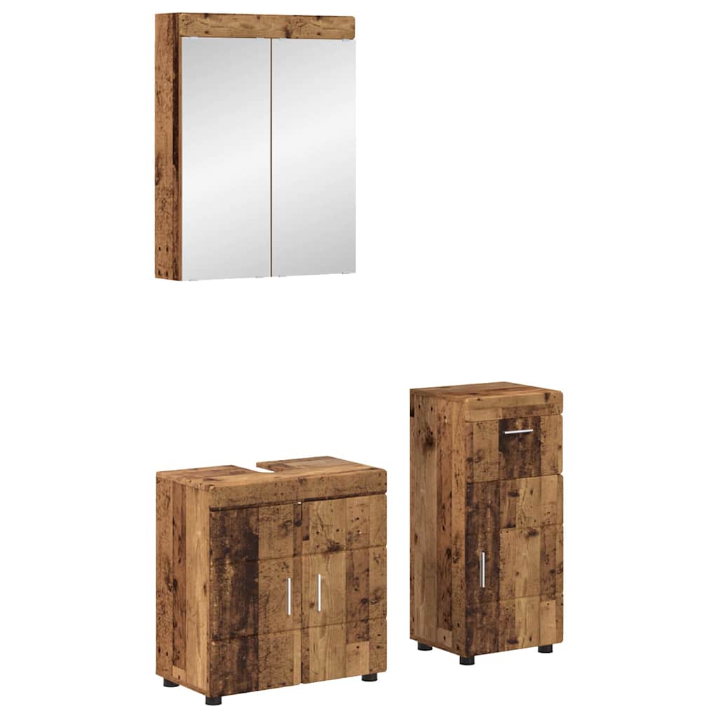 Σετ Επίπλων Μπάνιου TULUM 3 pcs Παλιό ξύλο 60 x 34 x 63 εκ