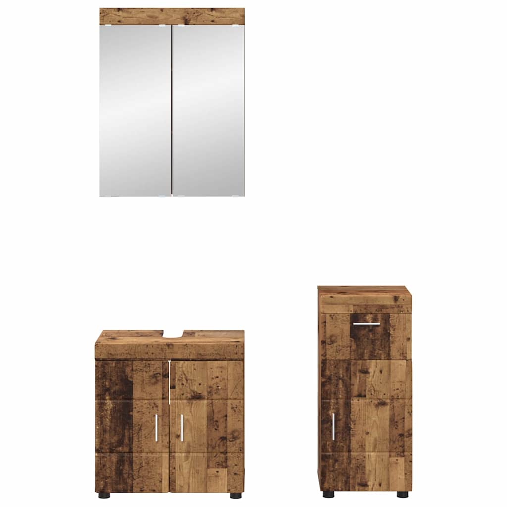 Σετ Επίπλων Μπάνιου TULUM 3 pcs Παλιό ξύλο 60 x 34 x 63 εκ