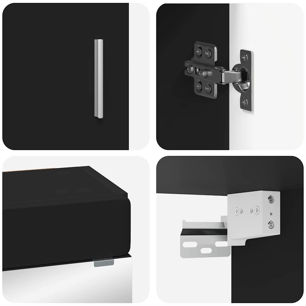 Σετ Επίπλων Μπάνιου TULUM 3 pcs Μαύρο 60 x 34 x 63 εκ - Pakobazaar