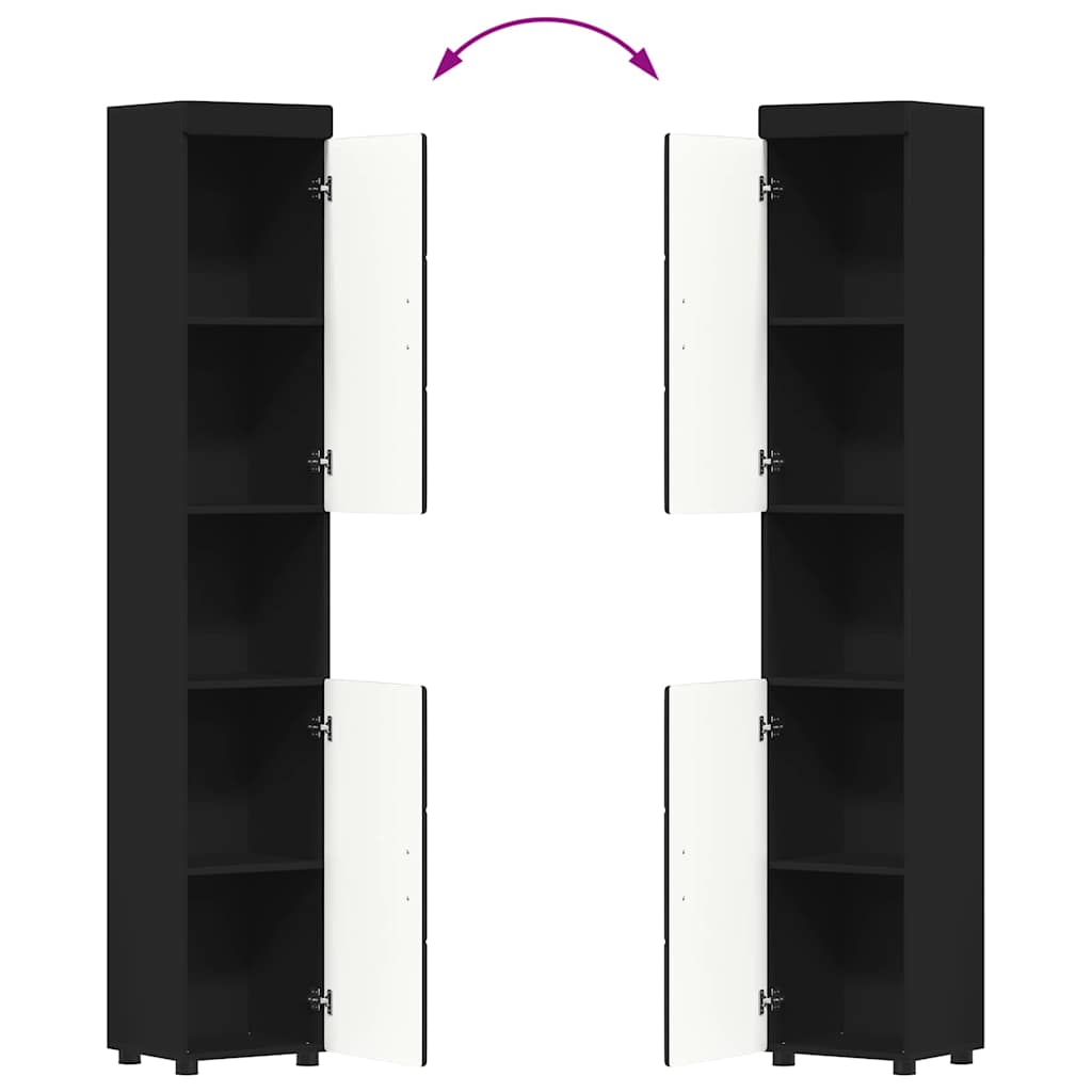 Σετ Επίπλων Μπάνιου TULUM 3 pcs Μαύρο 60 x 34 x 63 εκ - Pakobazaar