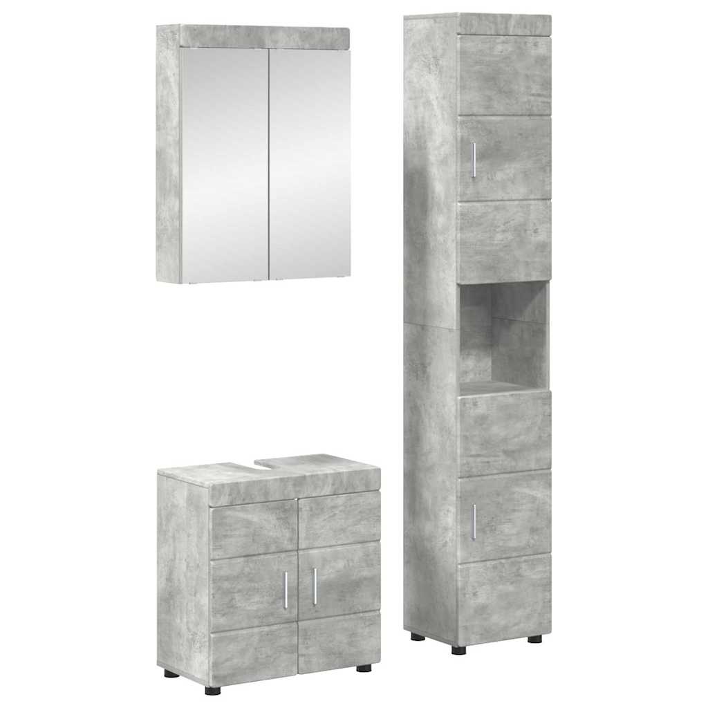 Σετ Επίπλων Μπάνιου TULUM 3 pcs Σκυρόδεμα Γκρι 60 x 34 x 63 εκ - Pakobazaar