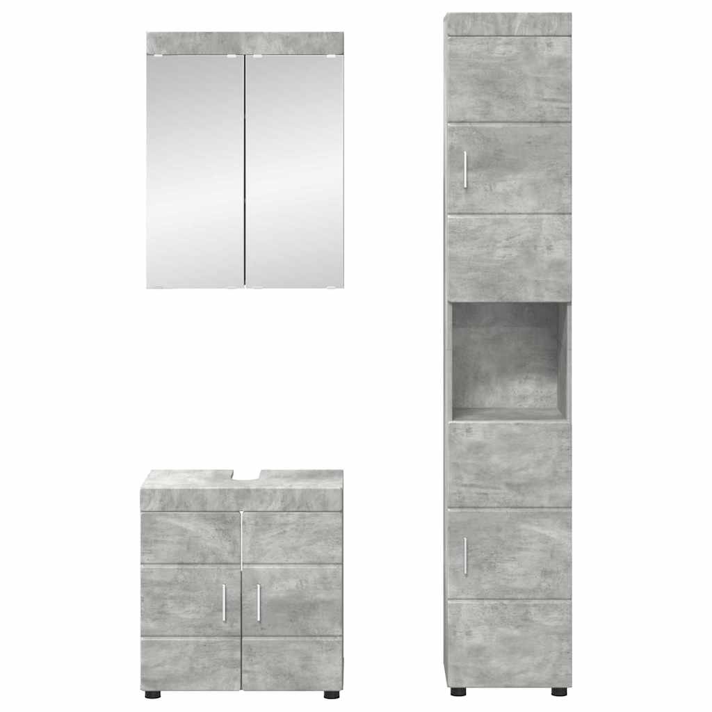 Σετ Επίπλων Μπάνιου TULUM 3 pcs Σκυρόδεμα Γκρι 60 x 34 x 63 εκ - Pakobazaar