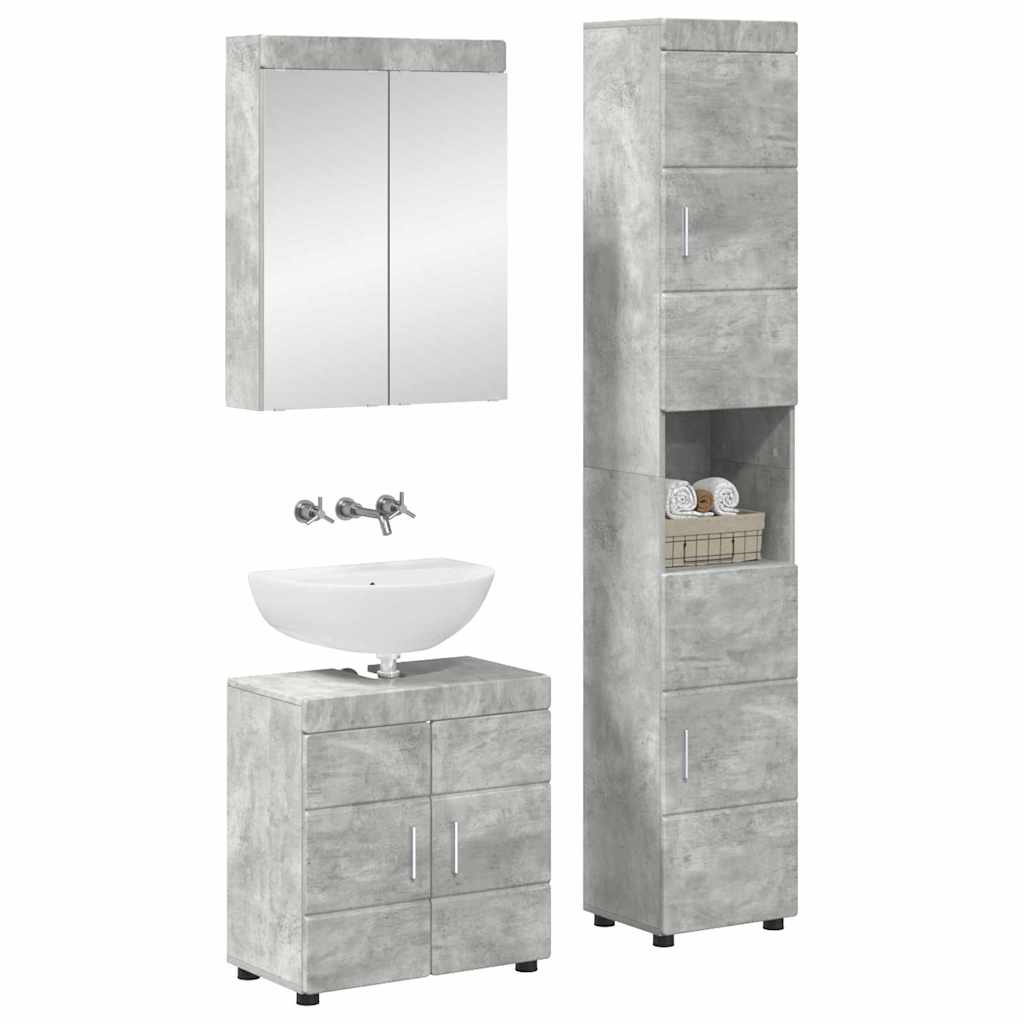 Σετ Επίπλων Μπάνιου TULUM 3 pcs Σκυρόδεμα Γκρι 60 x 34 x 63 εκ - Pakobazaar