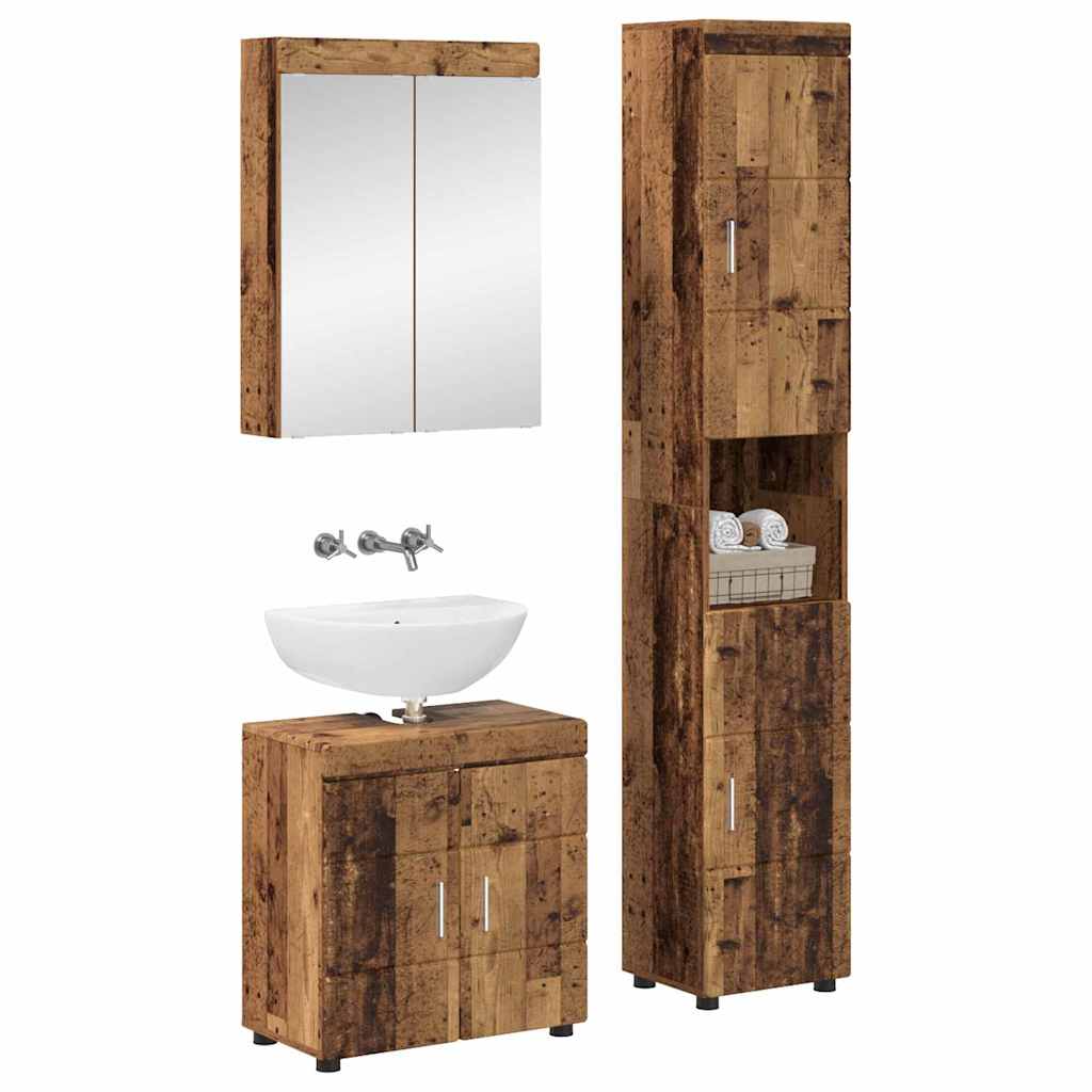 Σετ Επίπλων Μπάνιου TULUM 3 pcs Παλιό ξύλο 60 x 34 x 63 εκ