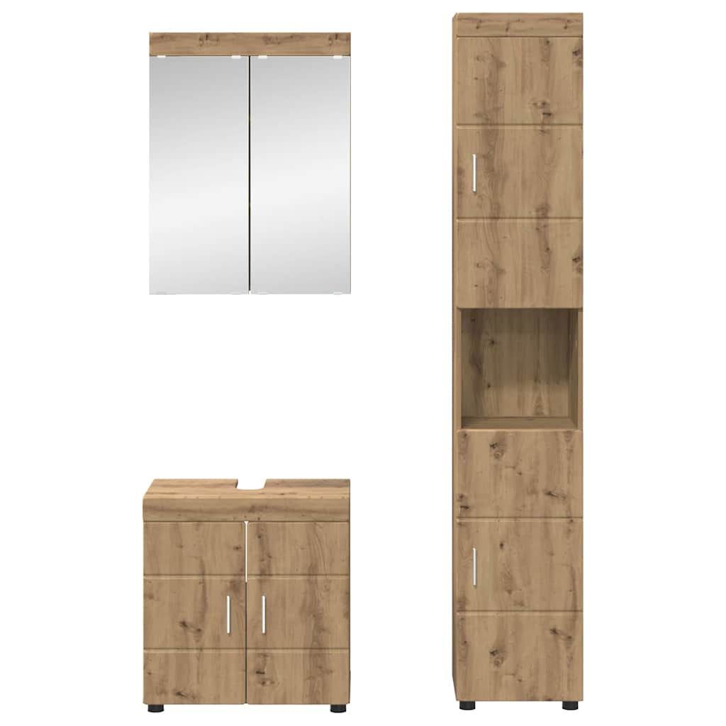 Σετ Επίπλων Μπάνιου TULUM 3 pcs Artisan Oak 60 x 34 x 63 εκ - Pakobazaar