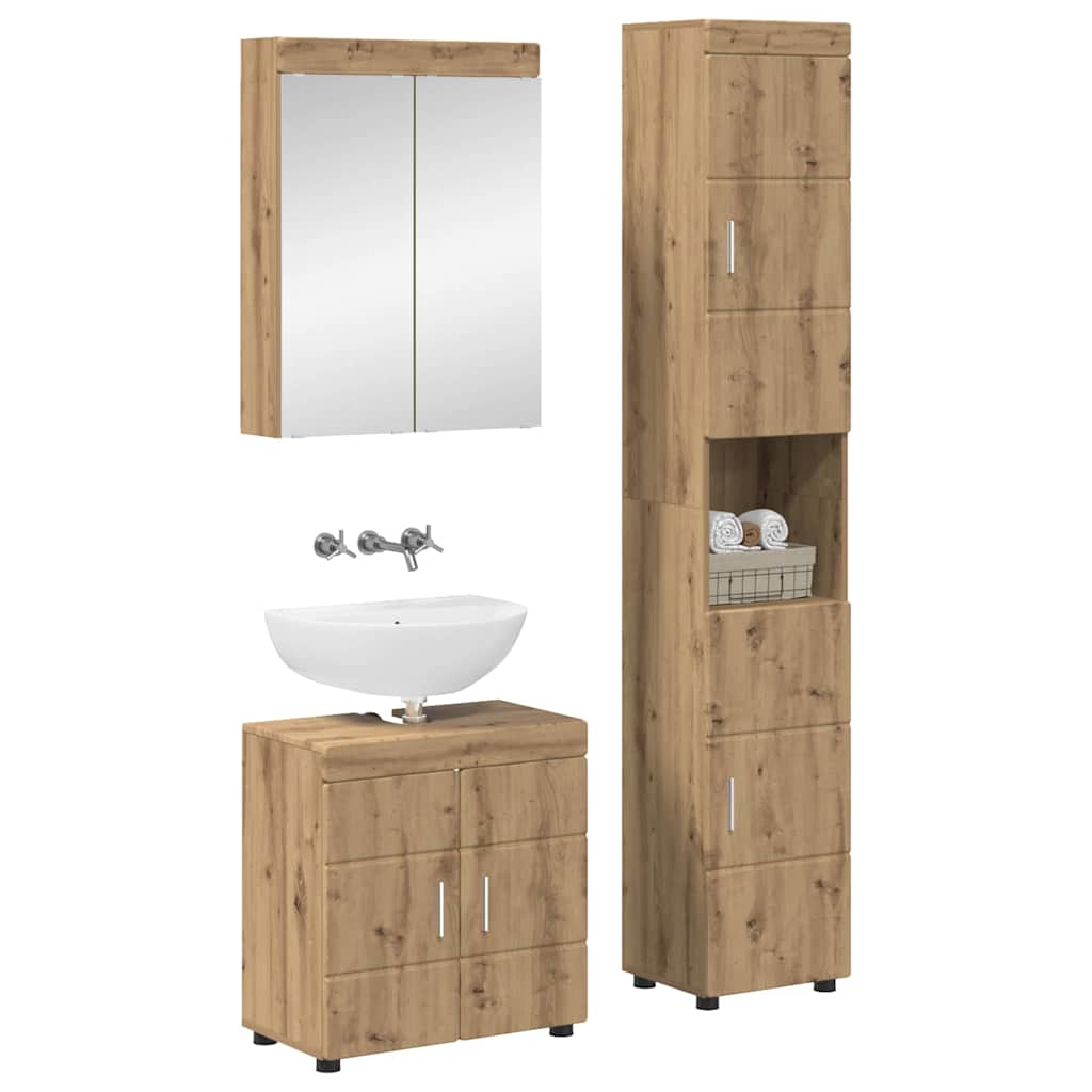 Σετ Επίπλων Μπάνιου TULUM 3 pcs Artisan Oak 60 x 34 x 63 εκ - Pakobazaar