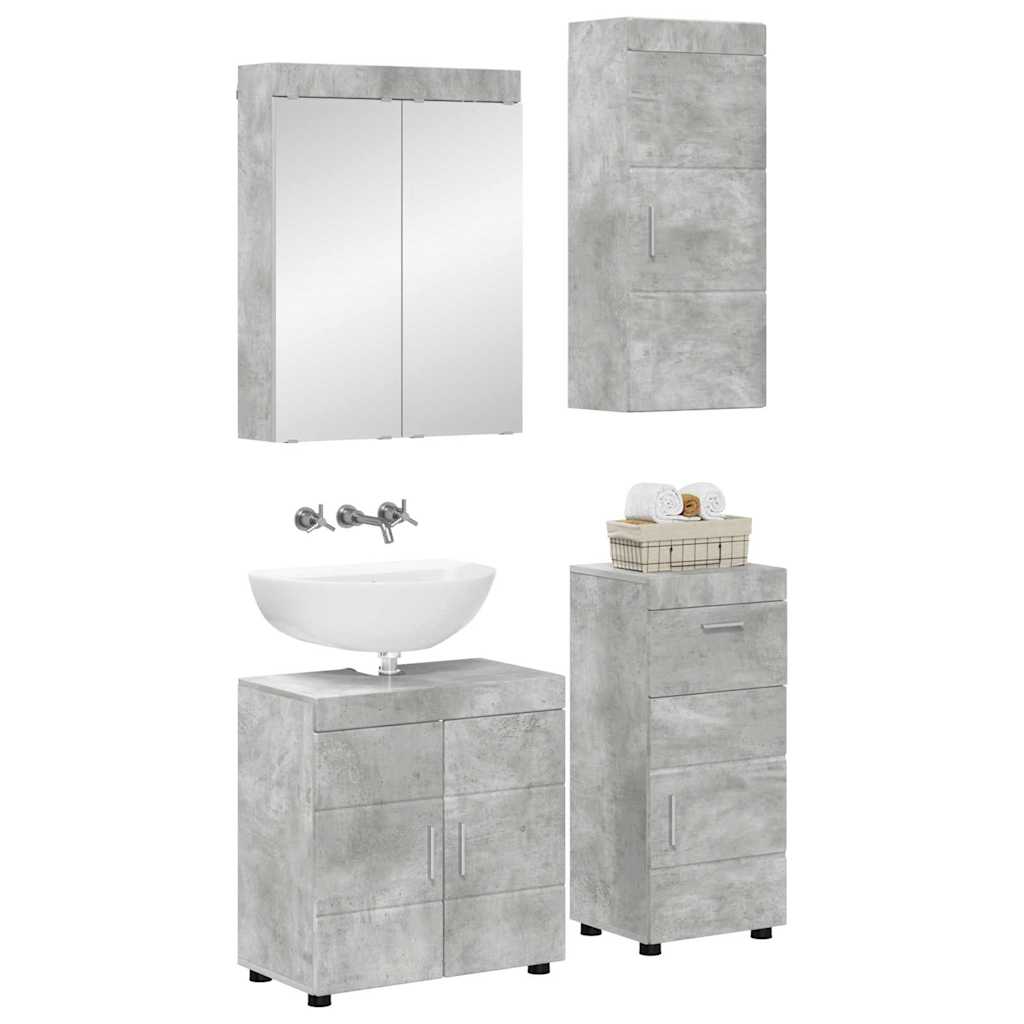 Σετ Επίπλων Μπάνιου TULUM 4 pcs Σκυρόδεμα Γκρι 60 x 34 x 63 εκ - Pakobazaar