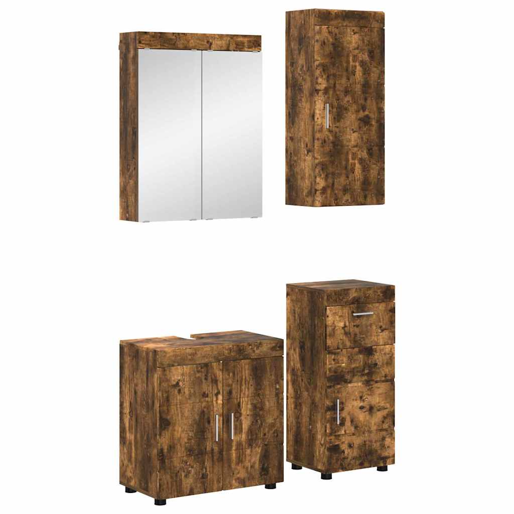 Σετ Επίπλων Μπάνιου TULUM 4 τεμ. Καπνιστό Δρύς 60 x 34 x 63 εκ