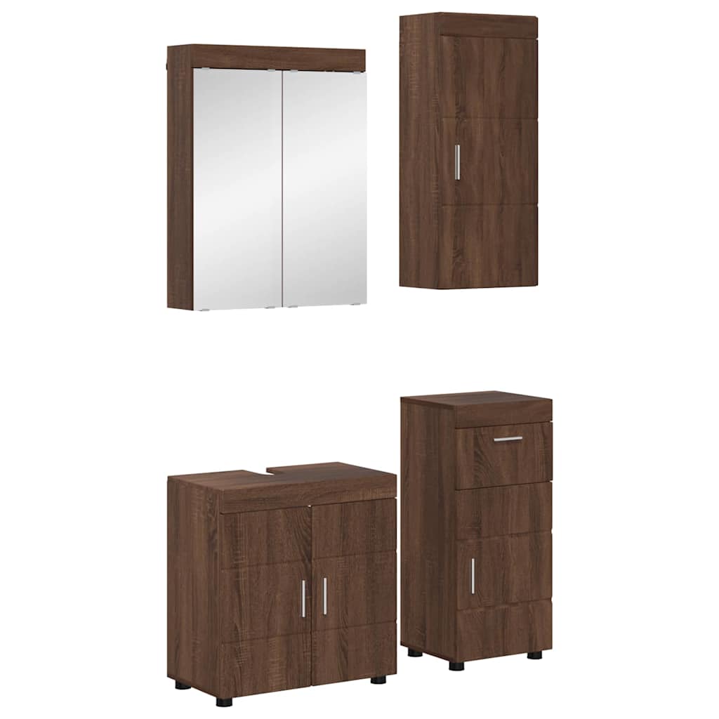 Σετ Επίπλων Μπάνιου TULUM 4 τμχ. Καφέ δρυς 60 x 34 x 63 εκ