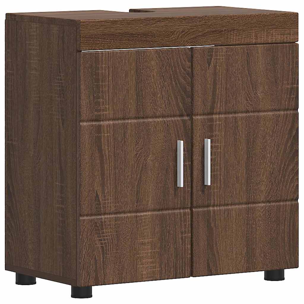 Σετ Επίπλων Μπάνιου TULUM 4 τμχ. Καφέ δρυς 60 x 34 x 63 εκ