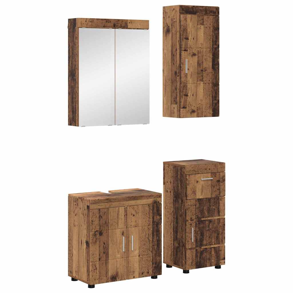 Σετ Επίπλων Μπάνιου TULUM 4 pcs Παλιό ξύλο 60 x 34 x 63 εκ