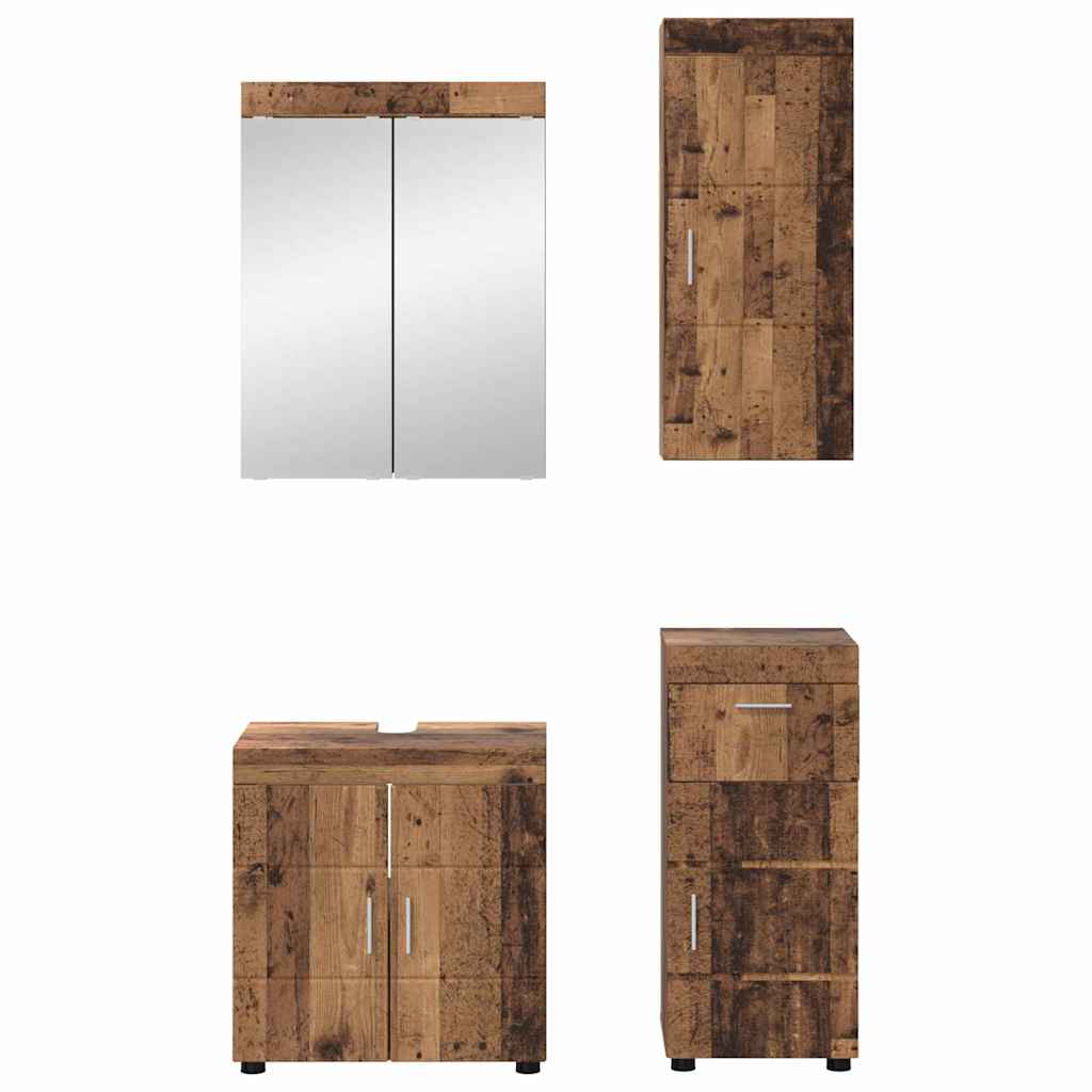 Σετ Επίπλων Μπάνιου TULUM 4 pcs Παλιό ξύλο 60 x 34 x 63 εκ