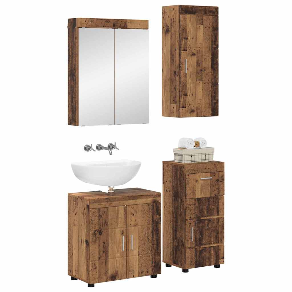 Σετ Επίπλων Μπάνιου TULUM 4 pcs Παλιό ξύλο 60 x 34 x 63 εκ