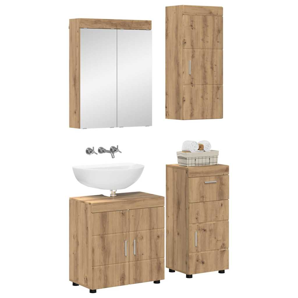 Σετ Επίπλων Μπάνιου TULUM 4 τμχ. Artisan Oak 60 x 34 x 63 εκ - Pakobazaar
