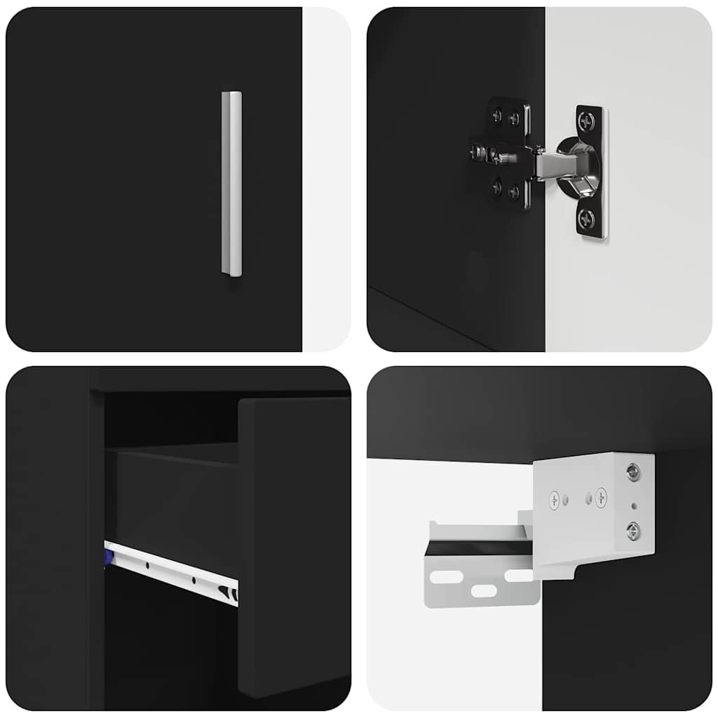 Σετ Επίπλων Μπάνιου TULUM 5 pcs Μαύρο 60 x 34 x 63 εκ - Pakobazaar