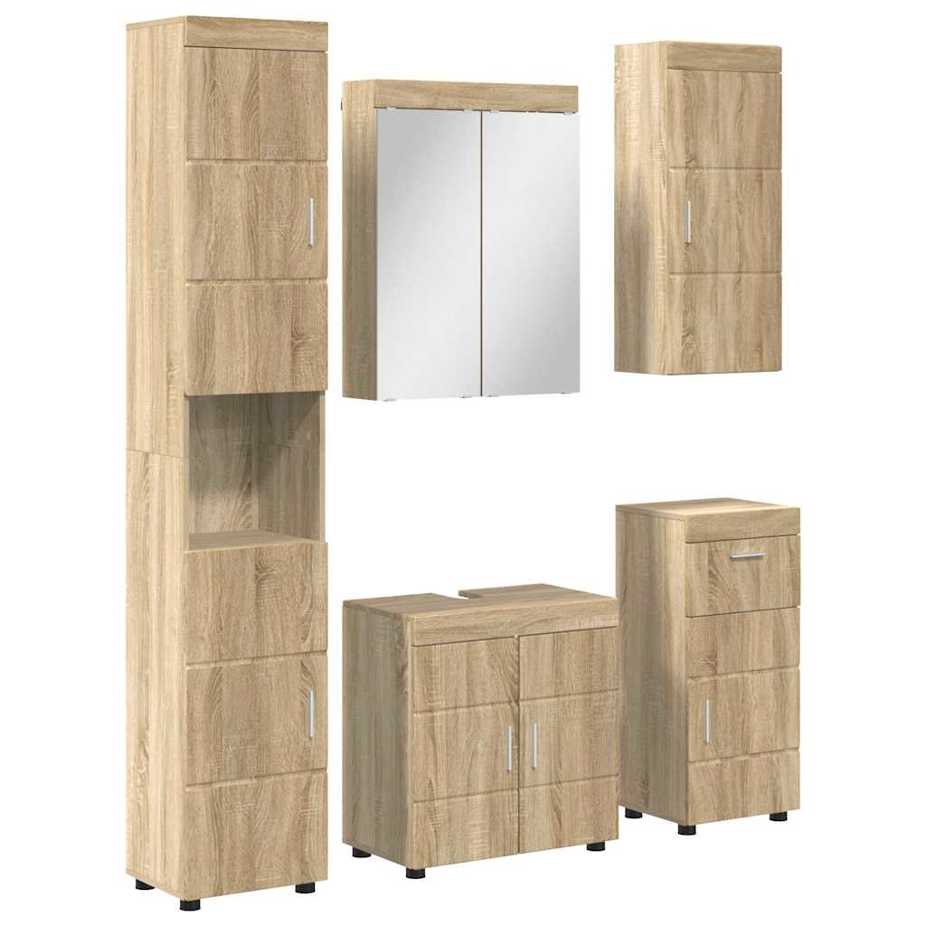 Σετ Επίπλων Μπάνιου TULUM 5 pcs Δρύς Sonoma 60 x 34 x 63 εκ