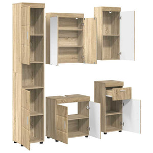 Σετ Επίπλων Μπάνιου TULUM 5 τμχ. Δρύς Sonoma 60 x 34 x 63 εκ - Pakobazaar
