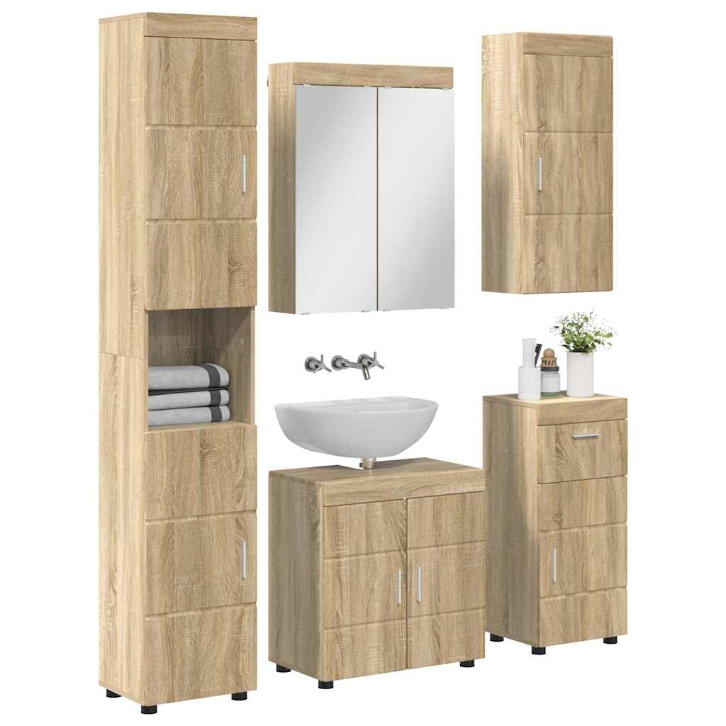 Σετ Επίπλων Μπάνιου TULUM 5 pcs Δρύς Sonoma 60 x 34 x 63 εκ
