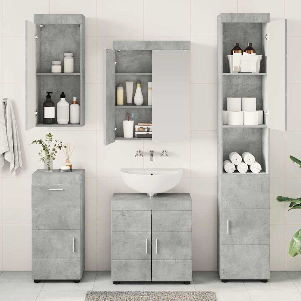 Σετ Επίπλων Μπάνιου TULUM 5 pcs Σκυρόδεμα Γκρι 60 x 34 x 63 εκ - Pakobazaar