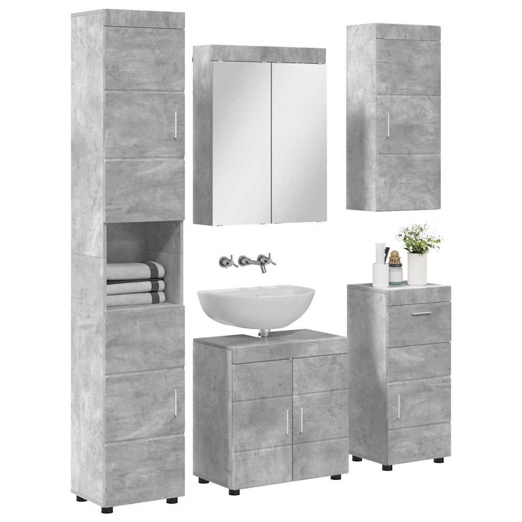 Σετ Επίπλων Μπάνιου TULUM 5 pcs Σκυρόδεμα Γκρι 60 x 34 x 63 εκ - Pakobazaar