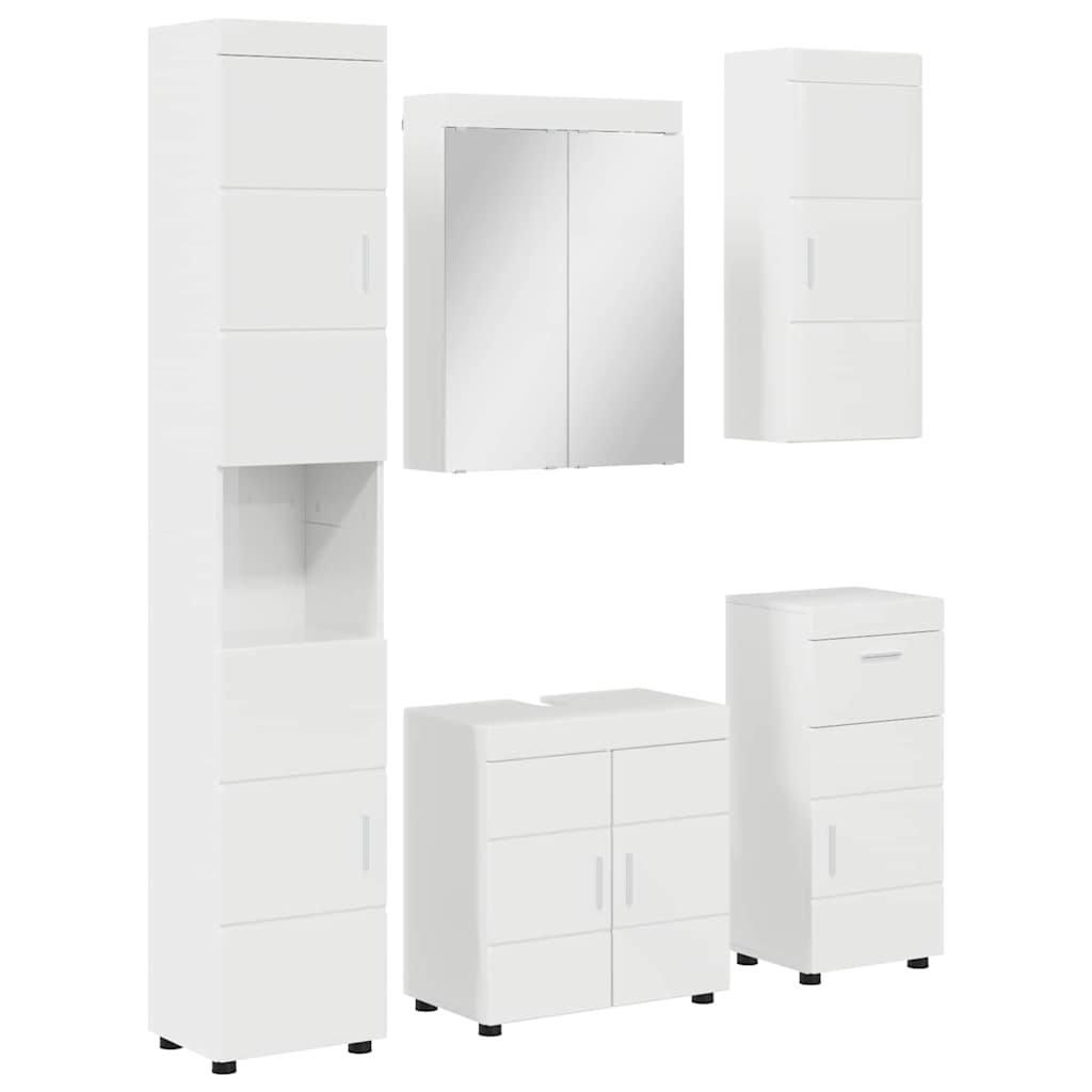 Σετ Επίπλων Μπάνιου με συρτάρι TULUM Υψηλής γυαλάδας λευκό - Pakobazaar