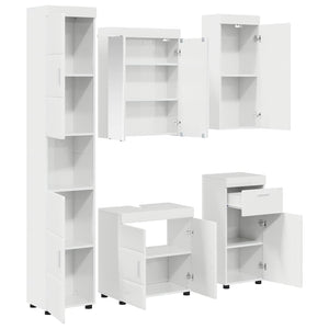 Σετ Επίπλων Μπάνιου TULUM 5 pcs Υψηλής γυαλάδας λευκό - Pakobazaar