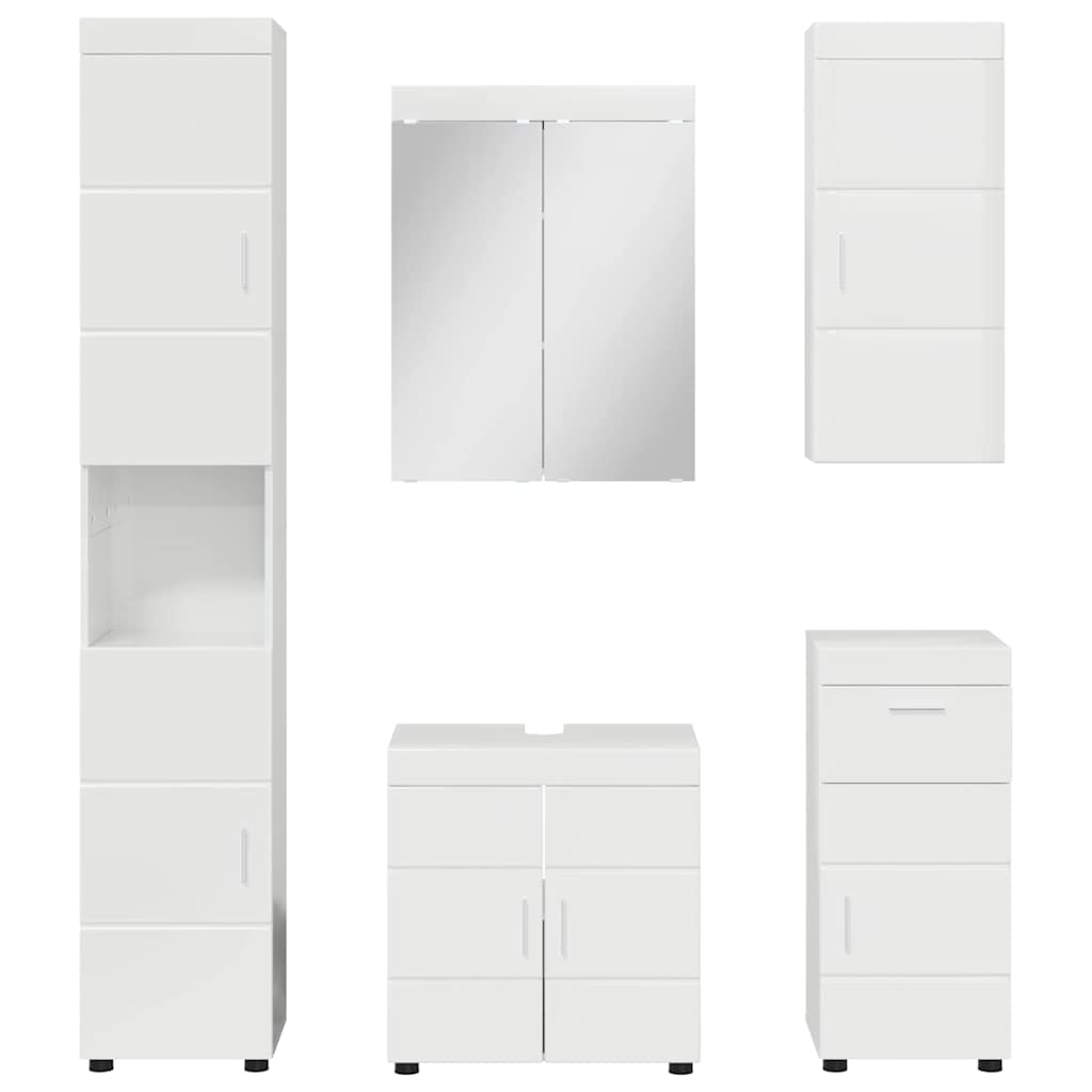 Σετ Επίπλων Μπάνιου με συρτάρι TULUM Υψηλής γυαλάδας λευκό - Pakobazaar