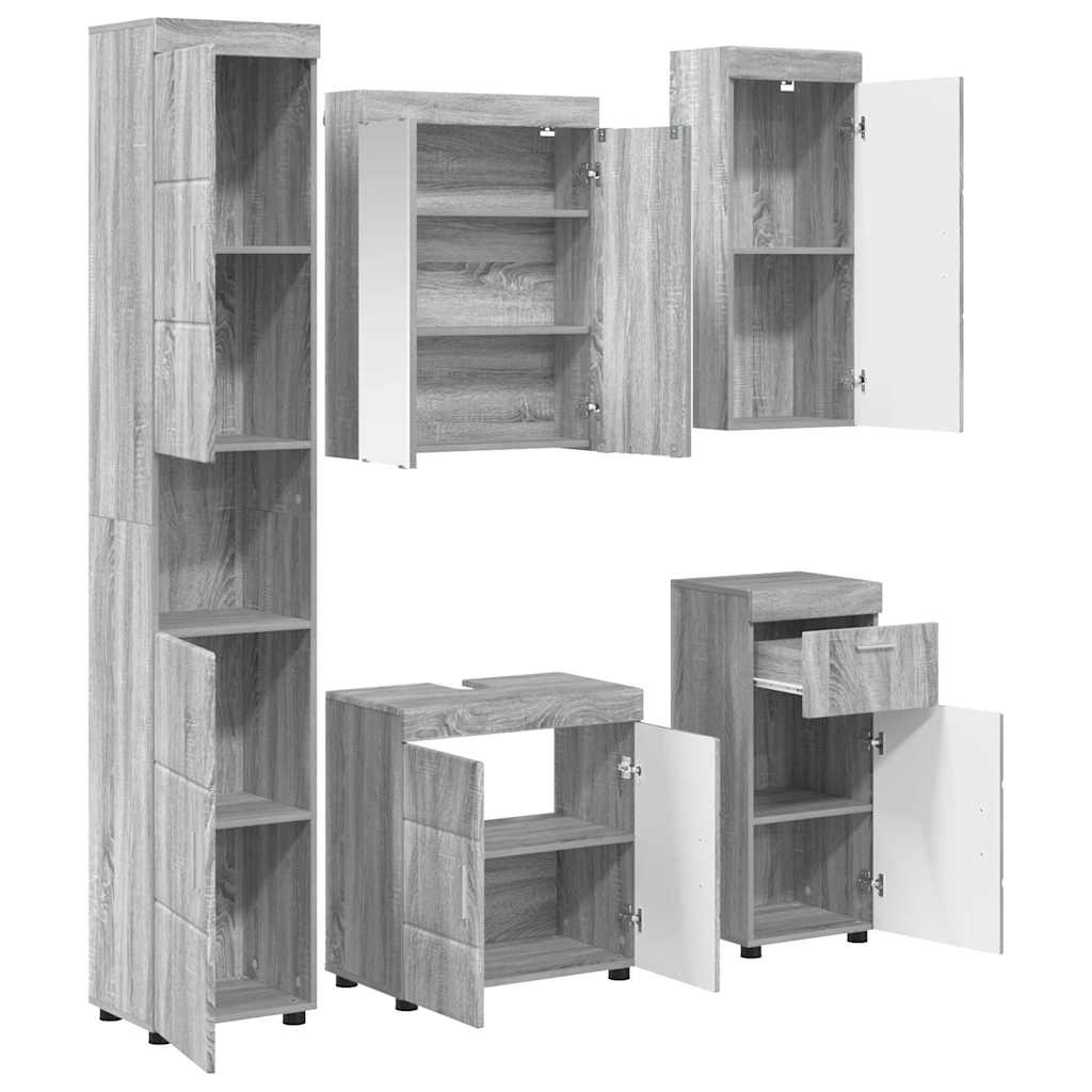 Σετ Επίπλων Μπάνιου TULUM 5 pcs Γκρίζο Σονομα 60 x 34 x 63 εκ