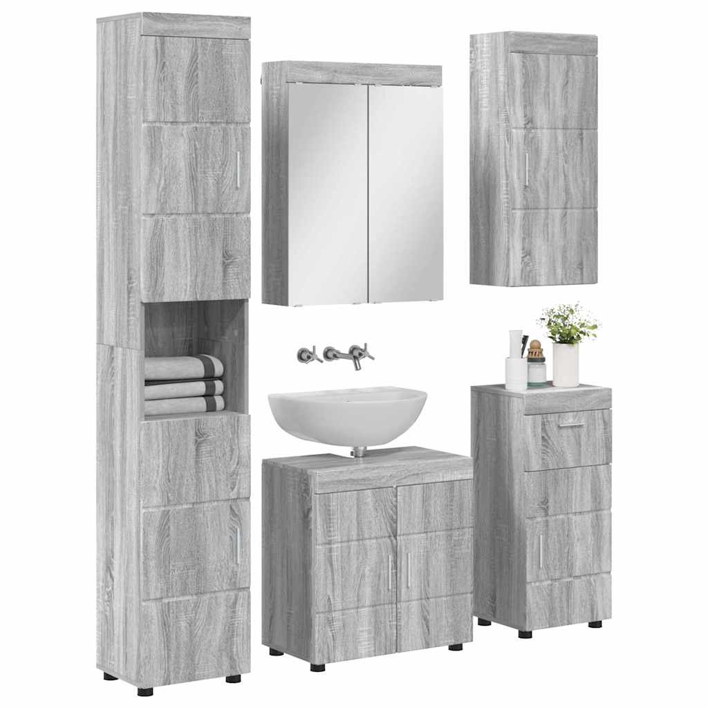 Σετ Επίπλων Μπάνιου TULUM 5 pcs Γκρίζο Σονομα 60 x 34 x 63 εκ
