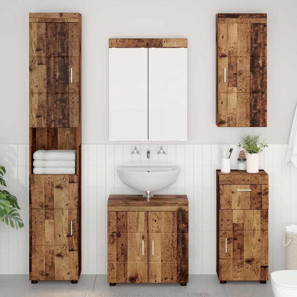 Σετ Επίπλων Μπάνιου TULUM 5 pcs Παλιό ξύλο 60 x 34 x 63 εκ