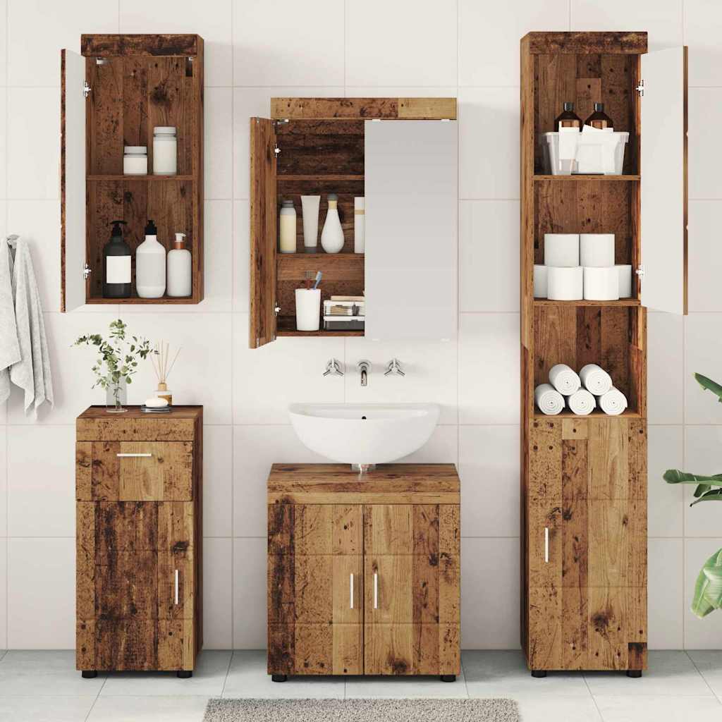 Σετ Επίπλων Μπάνιου TULUM 5 pcs Παλιό ξύλο 60 x 34 x 63 εκ