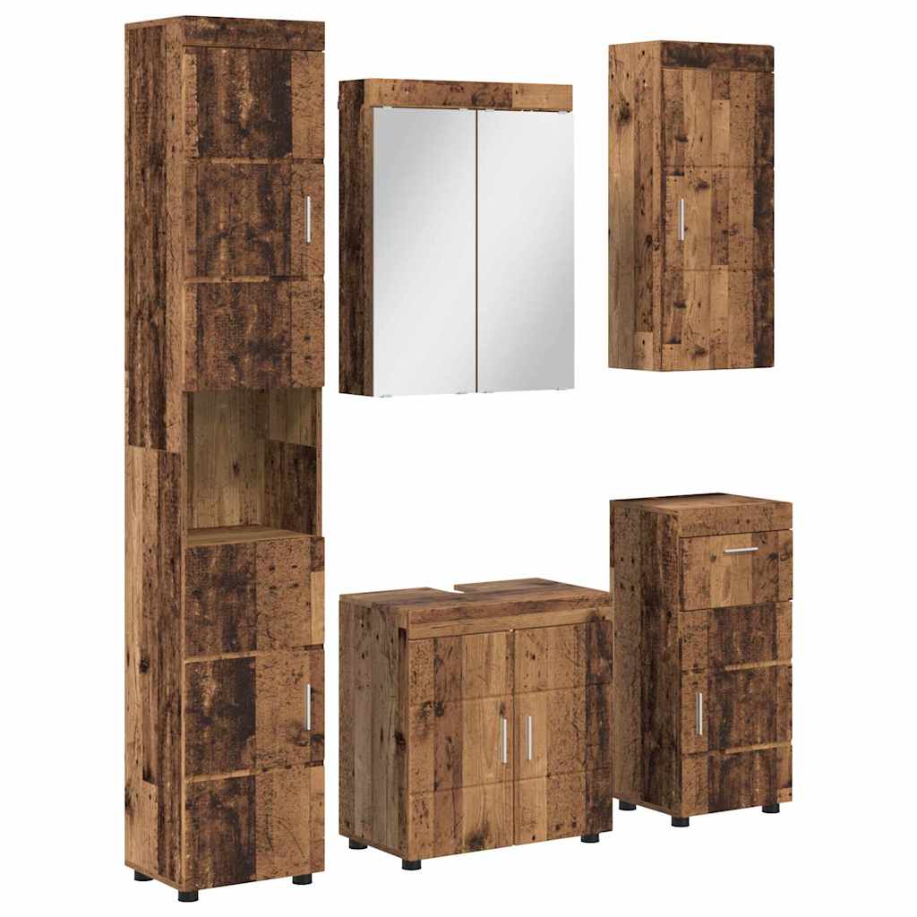 Σετ Επίπλων Μπάνιου TULUM 5 pcs Παλιό ξύλο 60 x 34 x 63 εκ