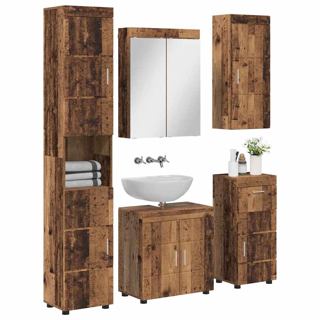 Σετ Επίπλων Μπάνιου TULUM 5 pcs Παλιό ξύλο 60 x 34 x 63 εκ