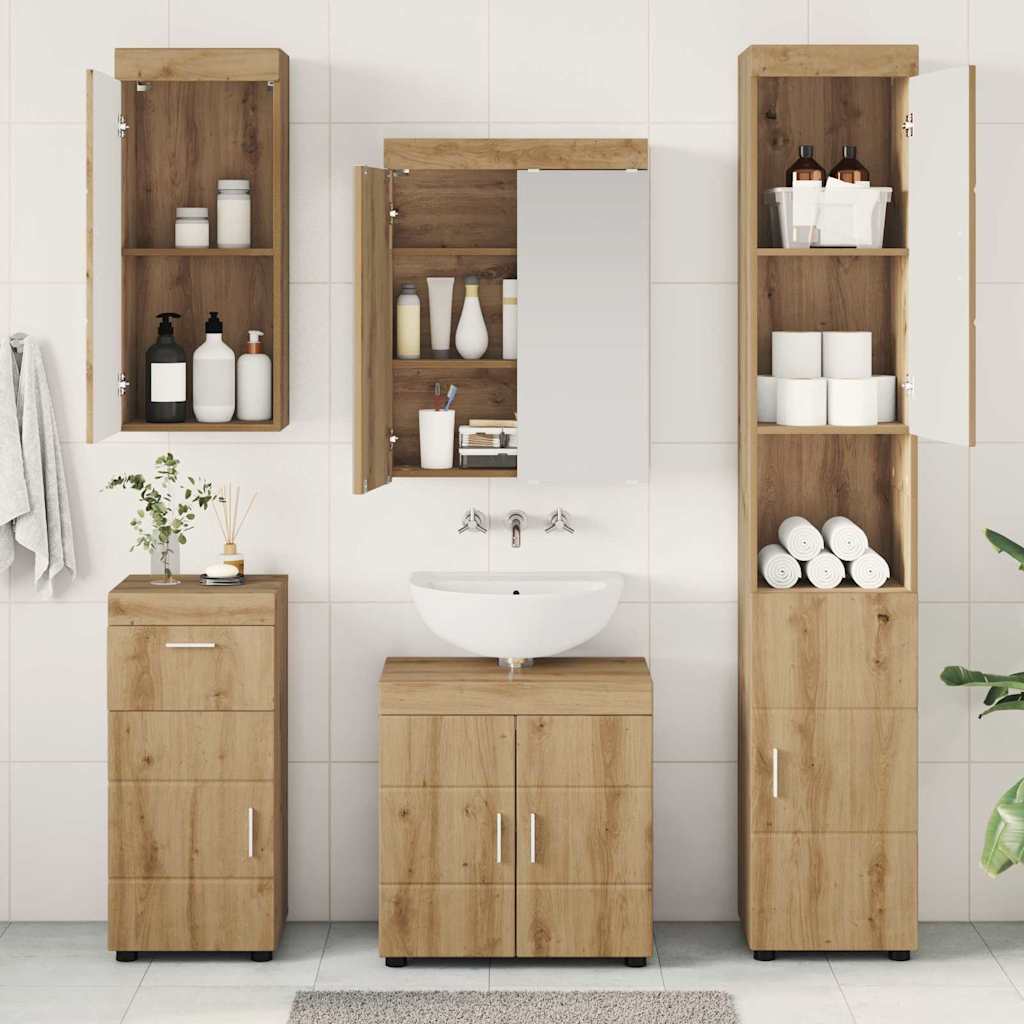 Σετ Επίπλων Μπάνιου TULUM 5 pcs Artisan Oak 60 x 34 x 63 εκ - Pakobazaar