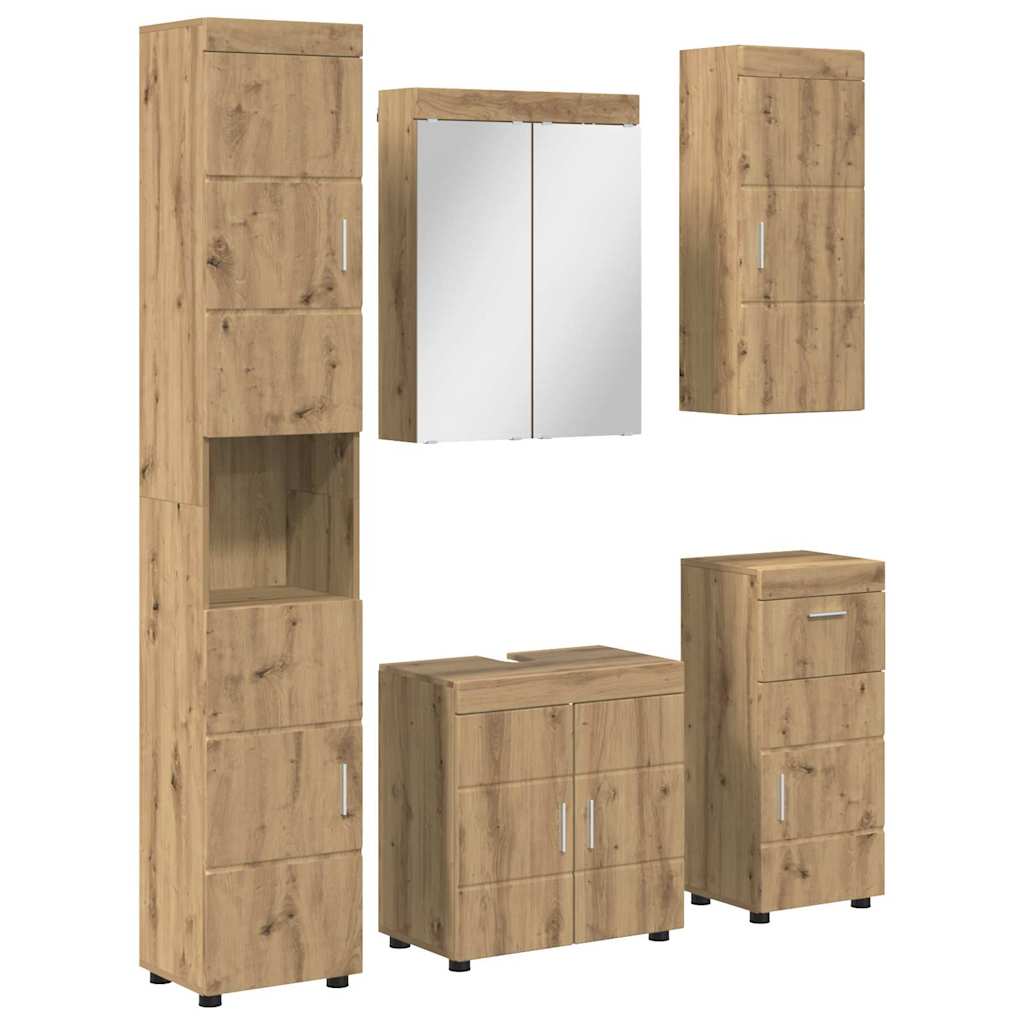 Σετ Επίπλων Μπάνιου TULUM 5 pcs Artisan Oak 60 x 34 x 63 εκ - Pakobazaar