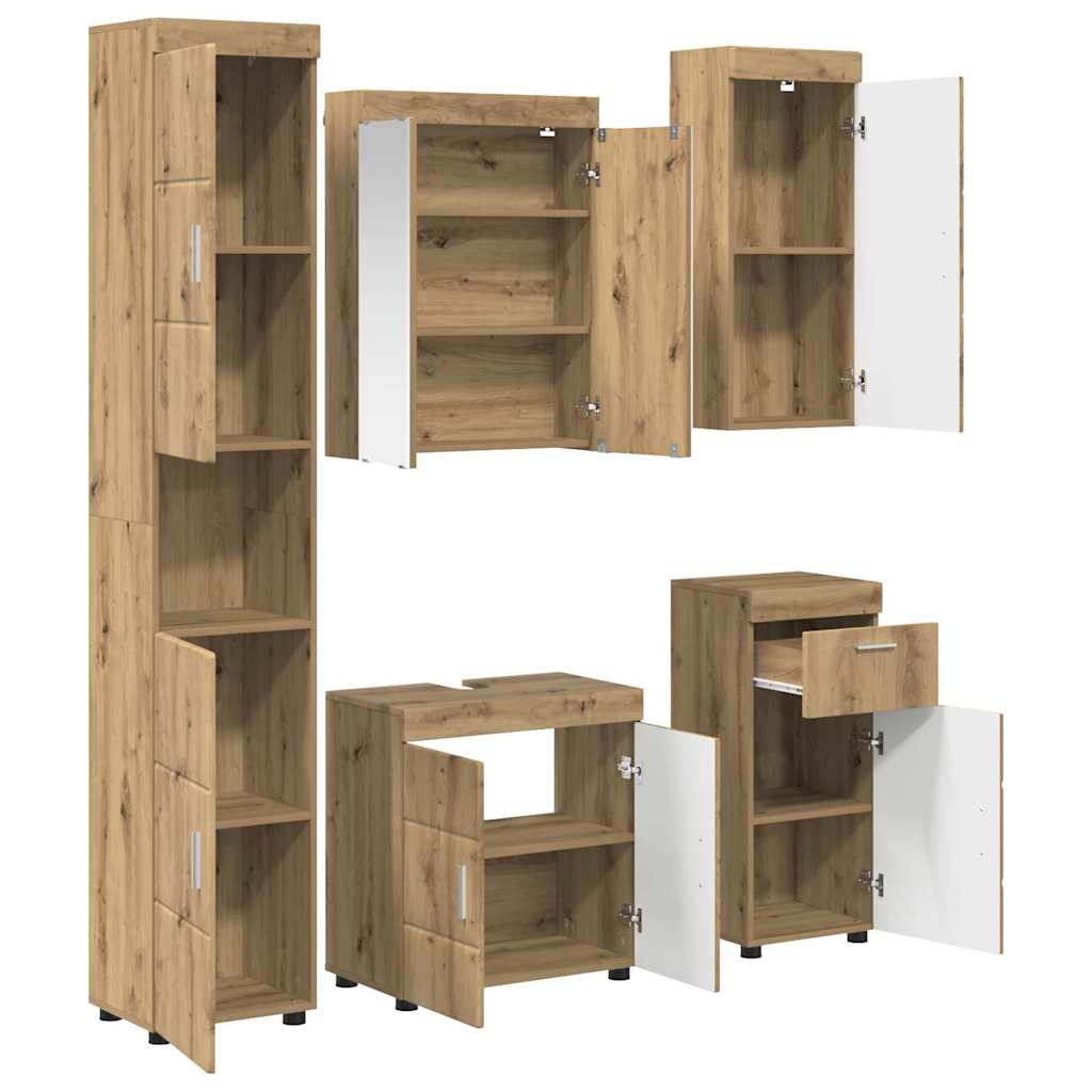 Σετ Επίπλων Μπάνιου TULUM 5 pcs Artisan Oak 60 x 34 x 63 εκ - Pakobazaar