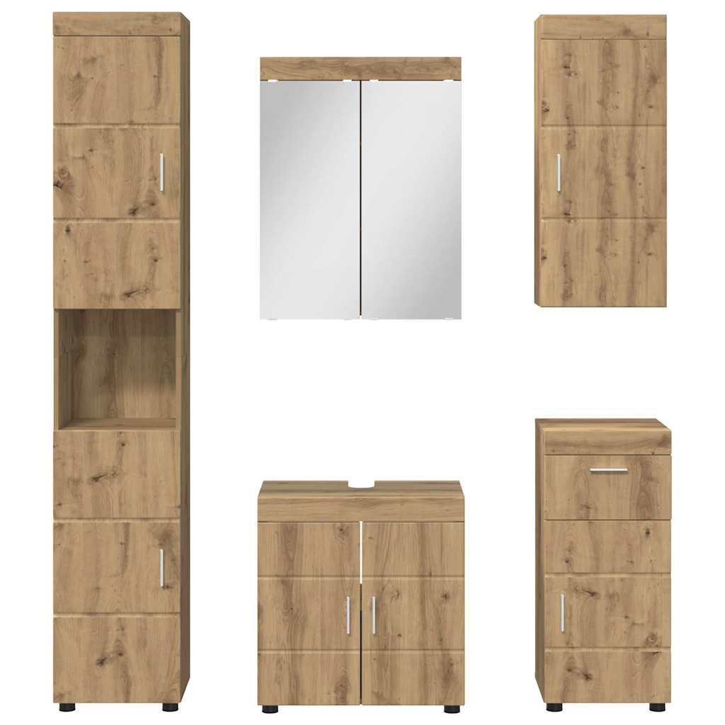 Σετ Επίπλων Μπάνιου TULUM 5 pcs Artisan Oak 60 x 34 x 63 εκ - Pakobazaar