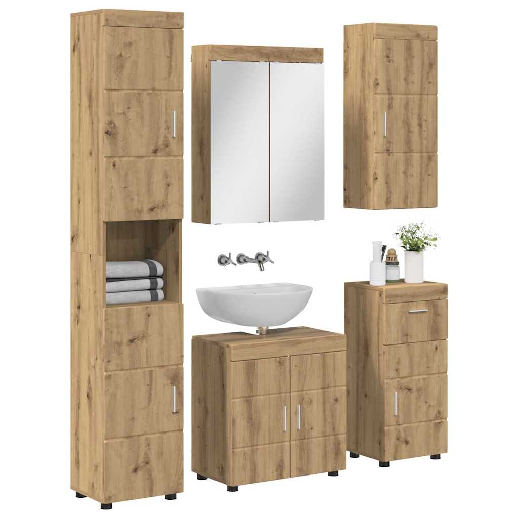 Σετ Επίπλων Μπάνιου TULUM 5 pcs Artisan Oak 60 x 34 x 63 εκ - Pakobazaar