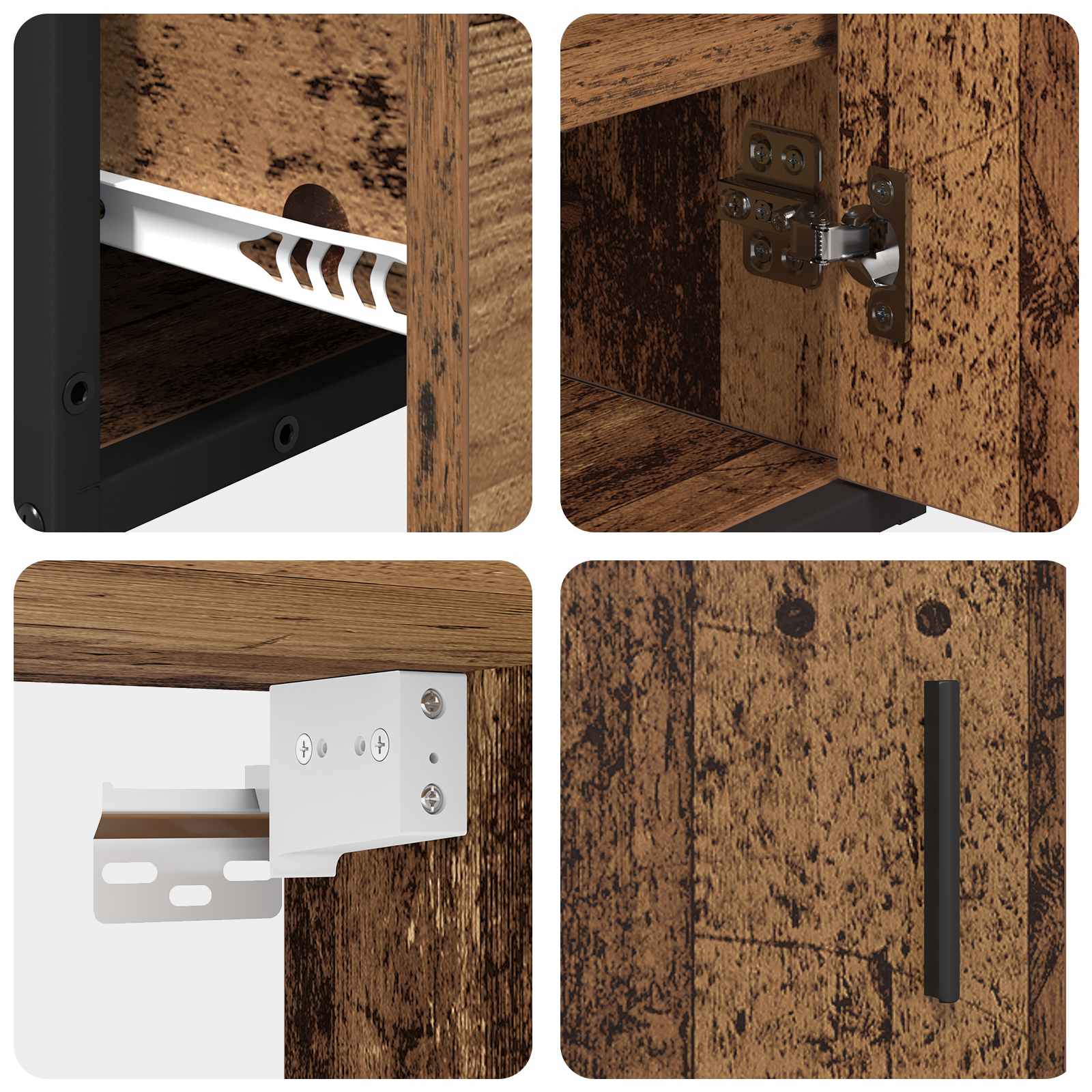 Σετ Επίπλων Μπάνιου με ράφι 2 pcs Παλιό Ξύλο Επεξεργασμένο ξύλο - Pakobazaar