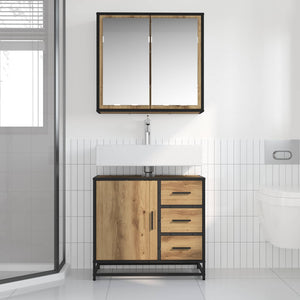 Σετ Επίπλων Μπάνιου 2 pcs Artisan Oak Επεξεργασμένο ξύλο - Pakobazaar