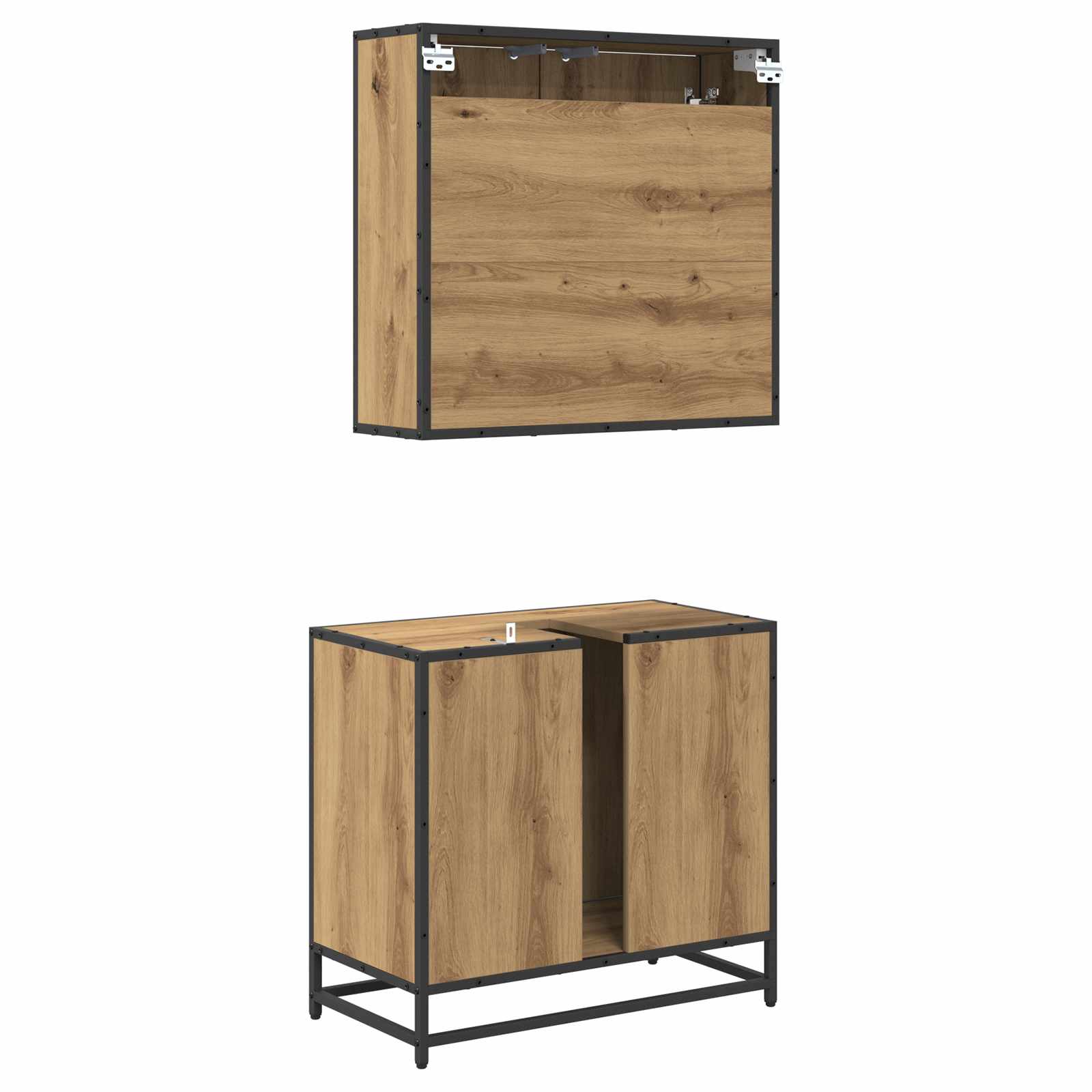 Σετ Επίπλων Μπάνιου 2 pcs Artisan Oak Επεξεργασμένο ξύλο - Pakobazaar