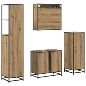 Σετ Επίπλων Μπάνιου 4 pcs Artisan Oak Επεξεργασμένο ξύλο - Pakobazaar