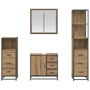 Σετ Επίπλων Μπάνιου 4 pcs Artisan Oak Επεξεργασμένο ξύλο - Pakobazaar