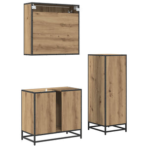 Σετ Επίπλων Μπάνιου 3 pcs Artisan Oak Επεξεργασμένο ξύλο - Pakobazaar