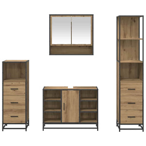 Σετ Επίπλων Μπάνιου 4 pcs Artisan Oak Επεξεργασμένο ξύλο - Pakobazaar